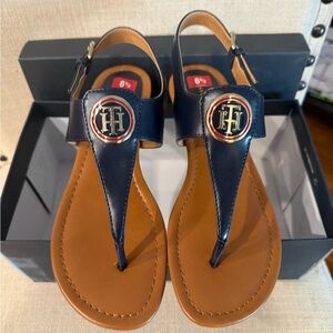 Tommy Hilfiger Navy and Tan Sandals